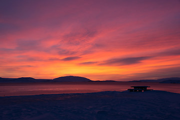 Image showing Sunrise at Valley Haukadalur, Iceland