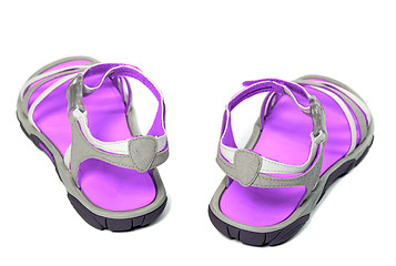 Image showing Summer sandals on white background