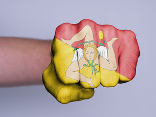 Image showing Fist of a man punching