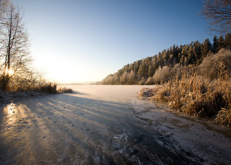 Image showing Lake Landscape in Winter