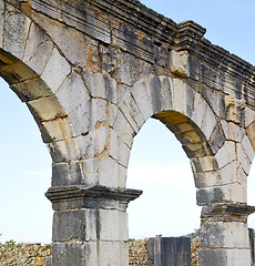 Image showing volubilis in morocco africa the old roman deteriorated monument 