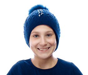 Image showing Girl wearing a knit cap