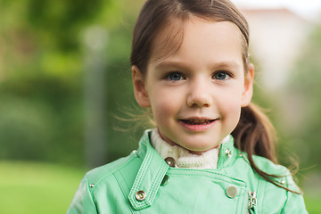 Image showing happy beautiful little girl portrait outdoors