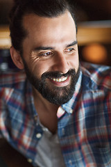 Image showing happy young man with beard and mustache