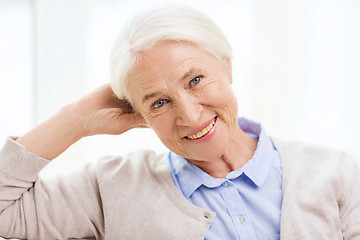 Image showing happy senior woman face at home