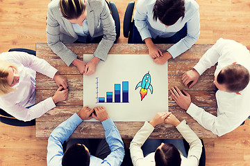 Image showing close up of business team sitting at table