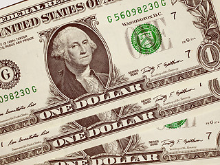 Image showing Retro look Dollar notes 1 Dollar