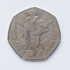 Image showing UK 50 pence coin