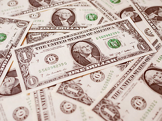 Image showing Retro look Dollar notes 1 Dollar