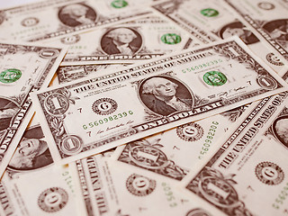 Image showing Retro look Dollar notes 1 Dollar