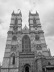 Image showing Black and white Westminster Abbey in London