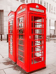 Image showing Retro look London telephone box