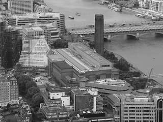 Image showing Black and white Aerial view of London