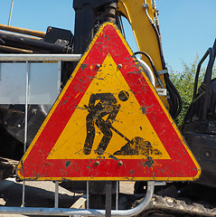 Image showing Road works sign