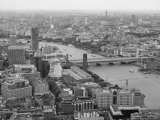 Image showing Black and white Aerial view of London