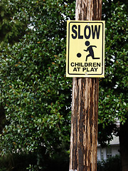 Image showing Slow Children at Play sign