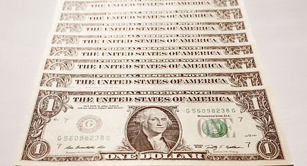 Image showing Retro look Dollar notes 1 Dollar