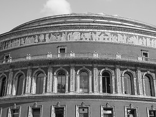 Image showing Black and white Royal Albert Hall in London