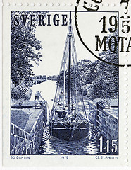 Image showing Sailing Boat in Lock