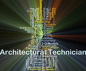 Image showing Architectural technician background concept glowing