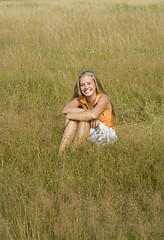 Image showing Happy Girl in grass