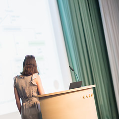 Image showing Business woman making business presentation.