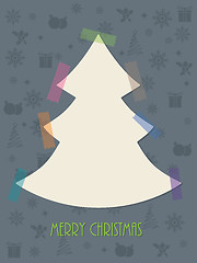 Image showing Christmas greeting card with color tapes