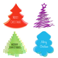 Image showing Christmas tree set flat style 