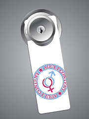 Image showing Door hanger with adult warning seal 