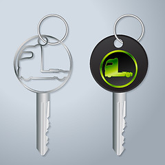 Image showing Truck keys with engraved truck tractor symbol