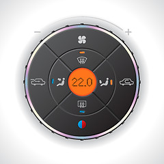 Image showing Car climatronic with orange LCD