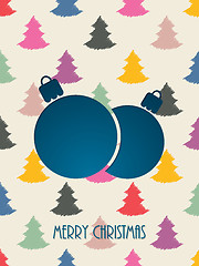 Image showing Christmas greeting with color scribbled christmastree background