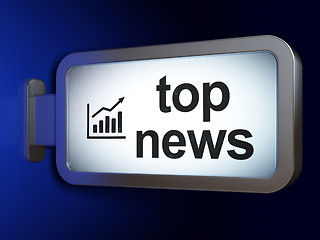 Image showing News concept: Top News and Growth Graph on billboard background