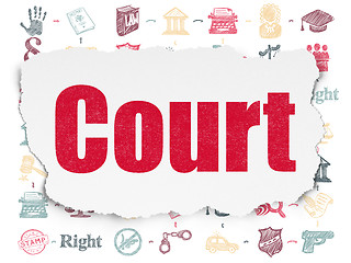 Image showing Law concept: Court on Torn Paper background