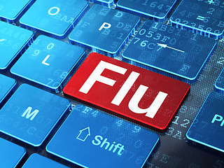 Image showing Health concept: Flu on computer keyboard background