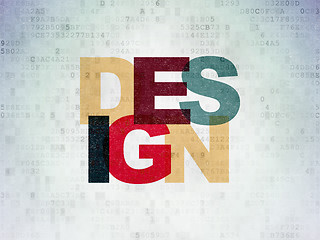 Image showing Marketing concept: Design on Digital Paper background