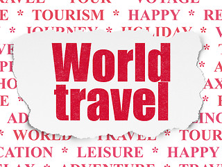 Image showing Travel concept: World Travel on Torn Paper background