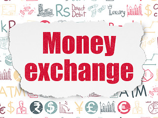 Image showing Currency concept: Money Exchange on Torn Paper background