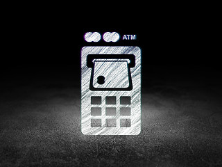 Image showing Banking concept: ATM Machine in grunge dark room