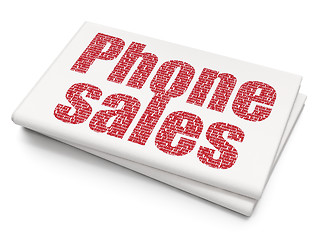 Image showing Advertising concept: Phone Sales on Blank Newspaper background