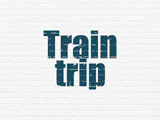 Image showing Travel concept: Train Trip on wall background