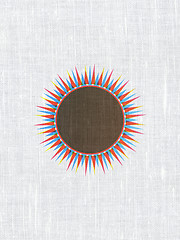 Image showing Travel concept: Sun on fabric texture background