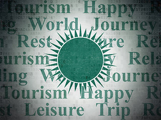 Image showing Travel concept: Sun on Digital Paper background