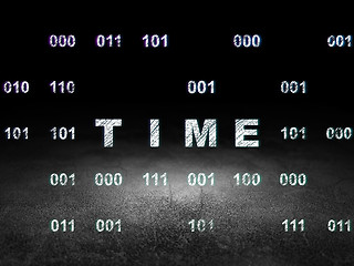 Image showing Time concept: Time in grunge dark room