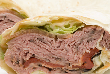 Image showing roast beef wrap