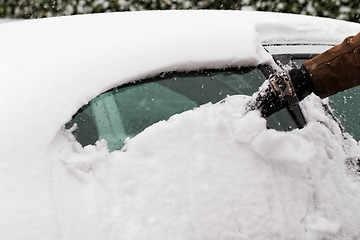 Image showing Snowy car