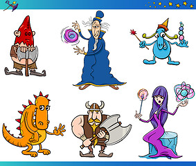 Image showing fantasy characters cartoon set