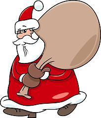Image showing santa with sack on christmas