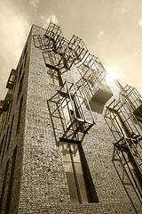 Image showing building in a retro-style with metallic construction 