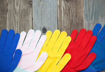 Image showing multicolored construction gloves